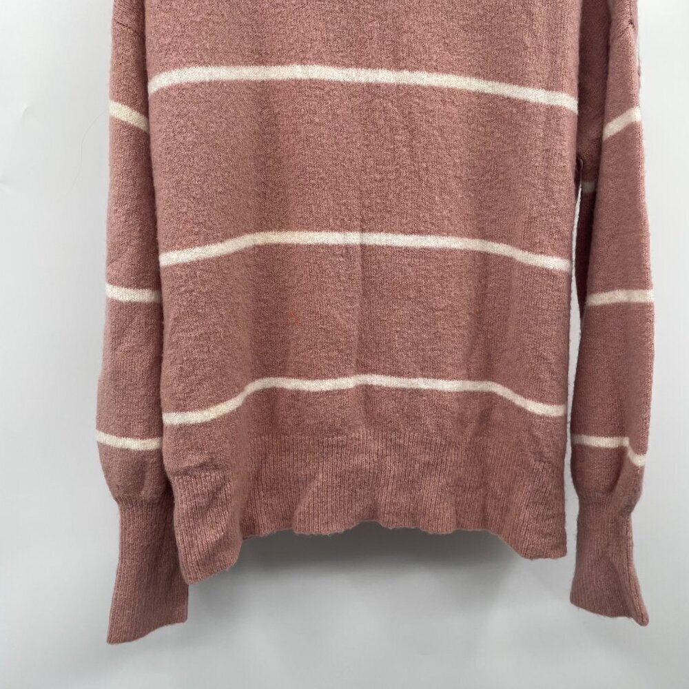 Doe & Rae Women's Striped Pullover Sweater Pink/White Size Large - Picture 3 of 9